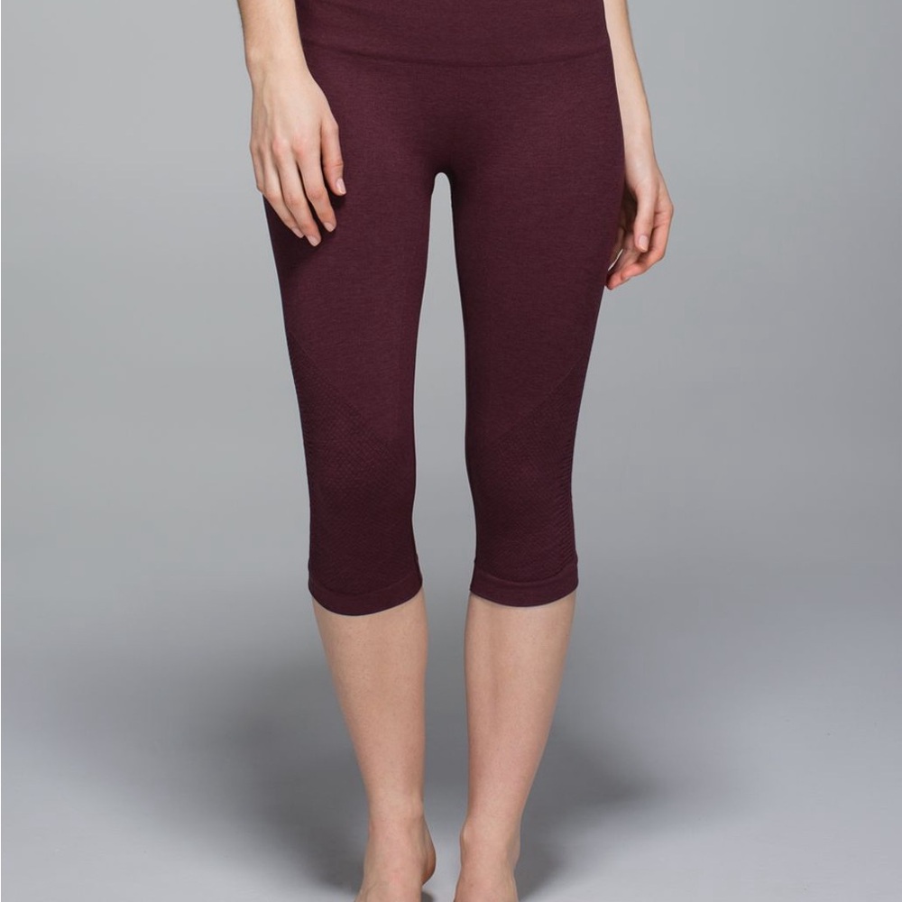 lululemon athletica Seamless Capri Leggings in Plum